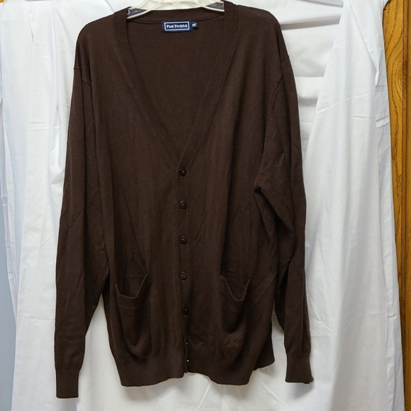 Paul Fredrick Other - Paul Fredrick men's brown cardigan sweater XXLT